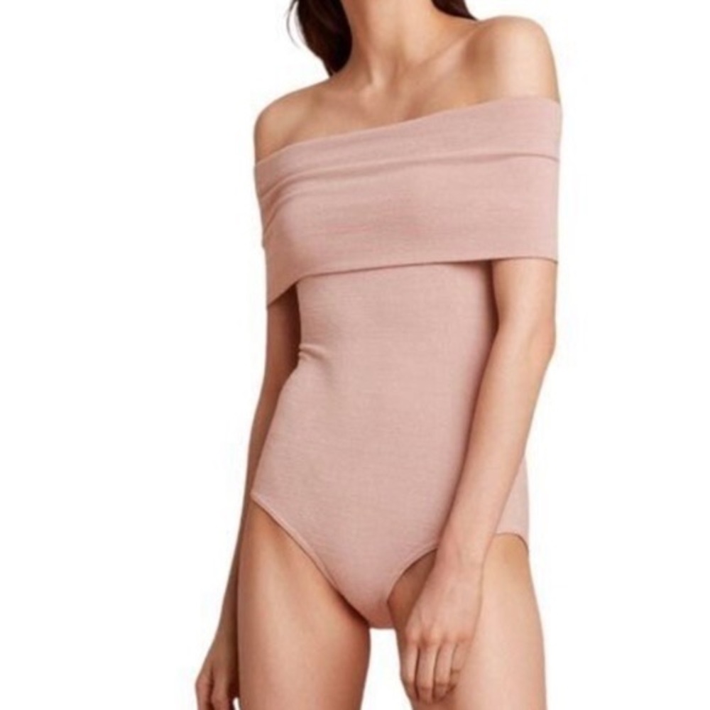 Aritzia Blush Pink Off-Shoulder Bodysuit